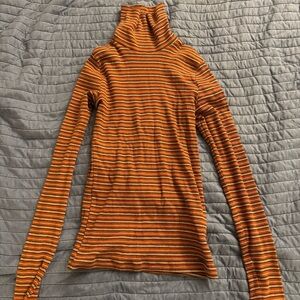 Orange Striped turtleneck